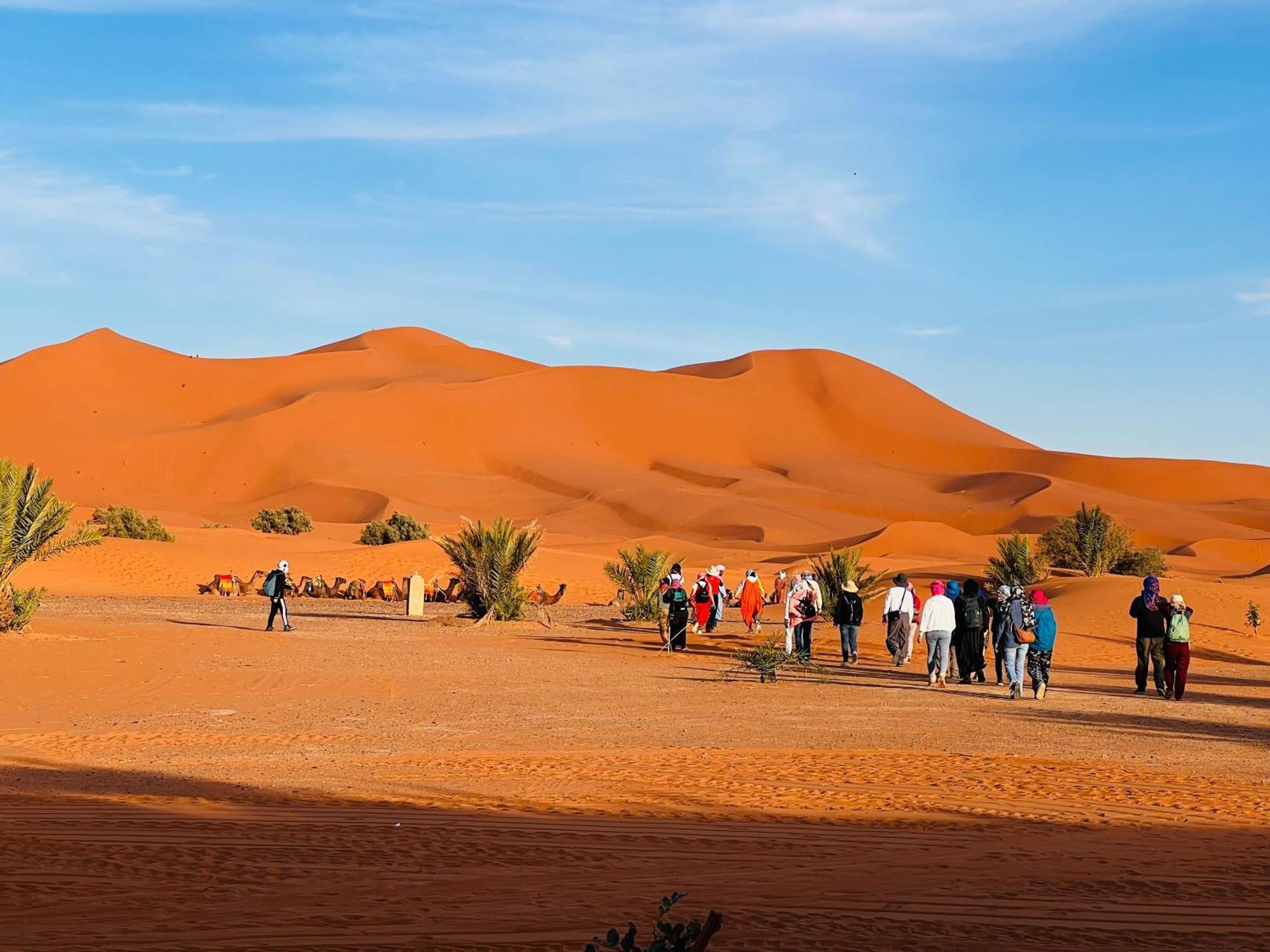 Hotel Camping Les Roses Des Dunes & Piscine Merzouga Bagian luar foto